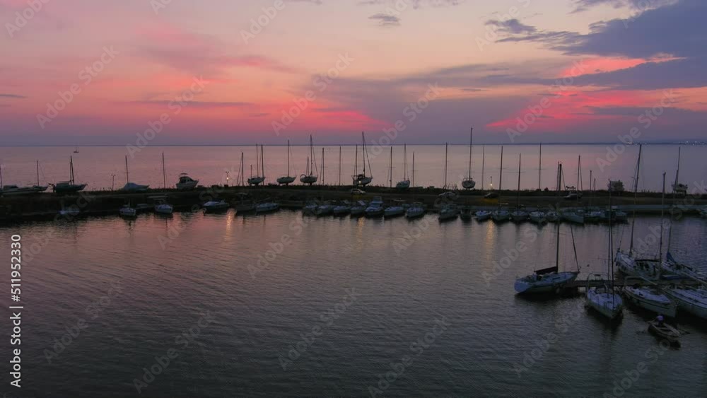Amazing sunset views in the small marina Amazing sunset views in the small marina