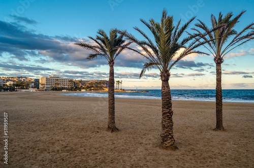 Beach in the Mediterranean town of Javea (Xabia), Spain photo