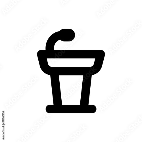 Tribune with microphone for speaker vector icon. Speech symbol isolated. Vector EPS 10