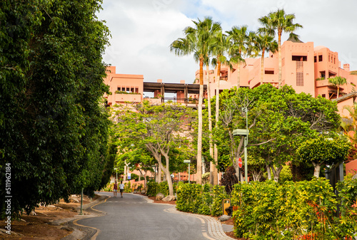 ABAMA, TENERIFE - 01 JUNE, 2022: pink buildings of the Ritz Carlton  Tenerife photo