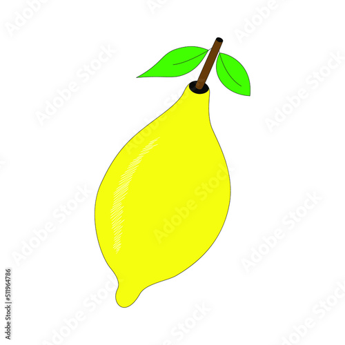 Lemon isolated on white background.