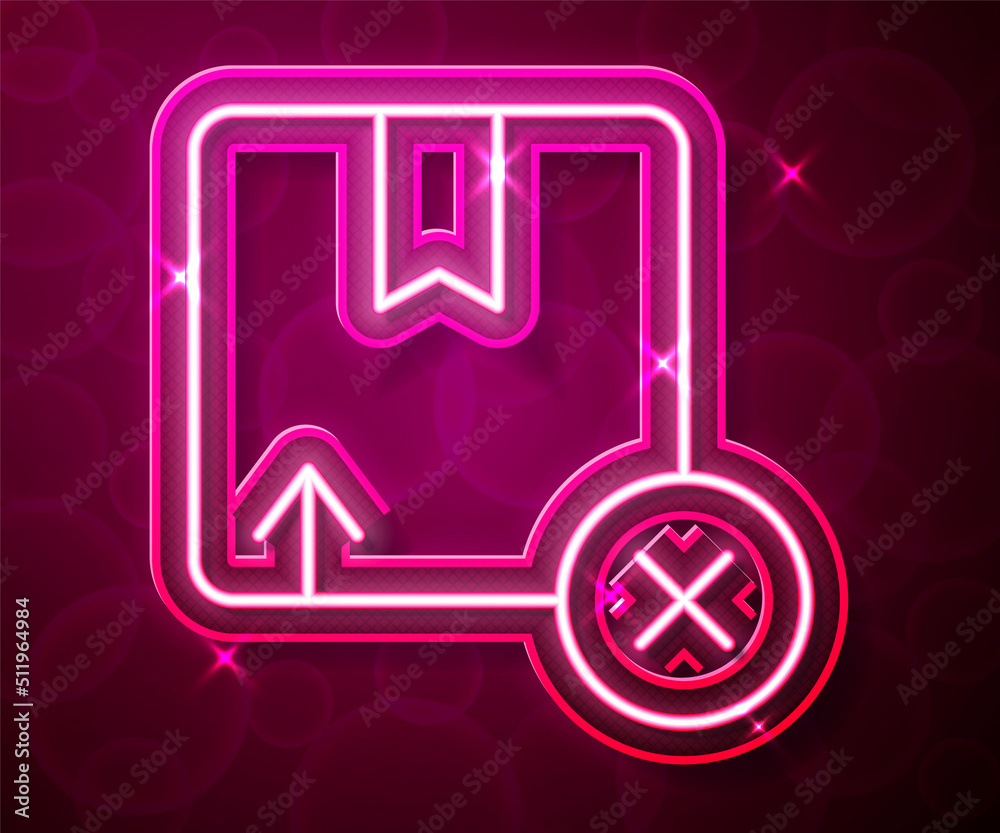 Glowing neon line Carton cardboard box icon isolated on red background. Box, package, parcel sign. Delivery and packaging. Vector Glowing neon line Carton cardboard box icon isolated on red background. Box, package, parcel sign. Delivery and packaging. Vector
