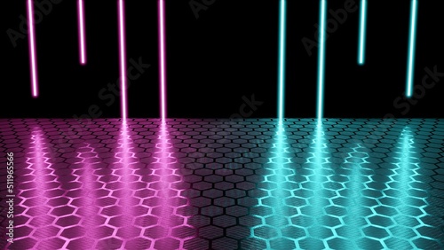 Scifi floor pink and turqouise color photo