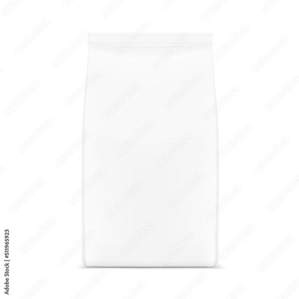 Realistic bag isolated on white background. Front view. Vector ...