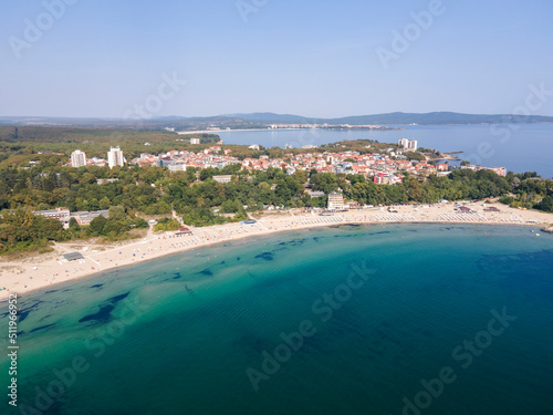 Fototapeta Naklejka Na Ścianę i Meble -  Aerial view of South Beach of town of Kiten, Bulgaria
