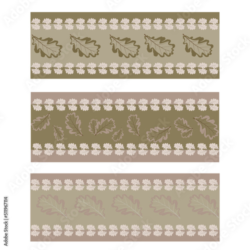 Seamless pattern with oak leaves. Vector illustration