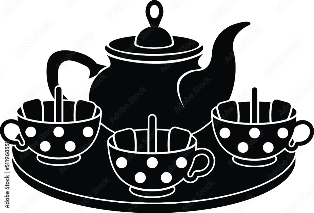 Black and White Cartoon Illustration Vector of a Fair Ground Theme Park