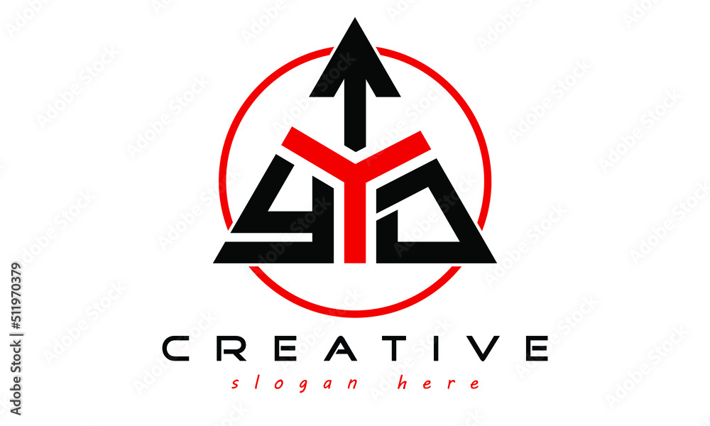Vecteur Stock YTD three letter creative triangle shape in circle logo ...