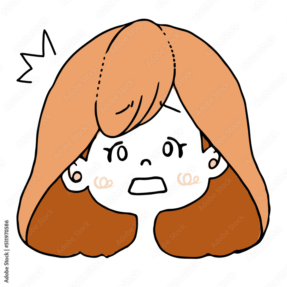 驚いている表情の女の子 驚いている表情の女の子