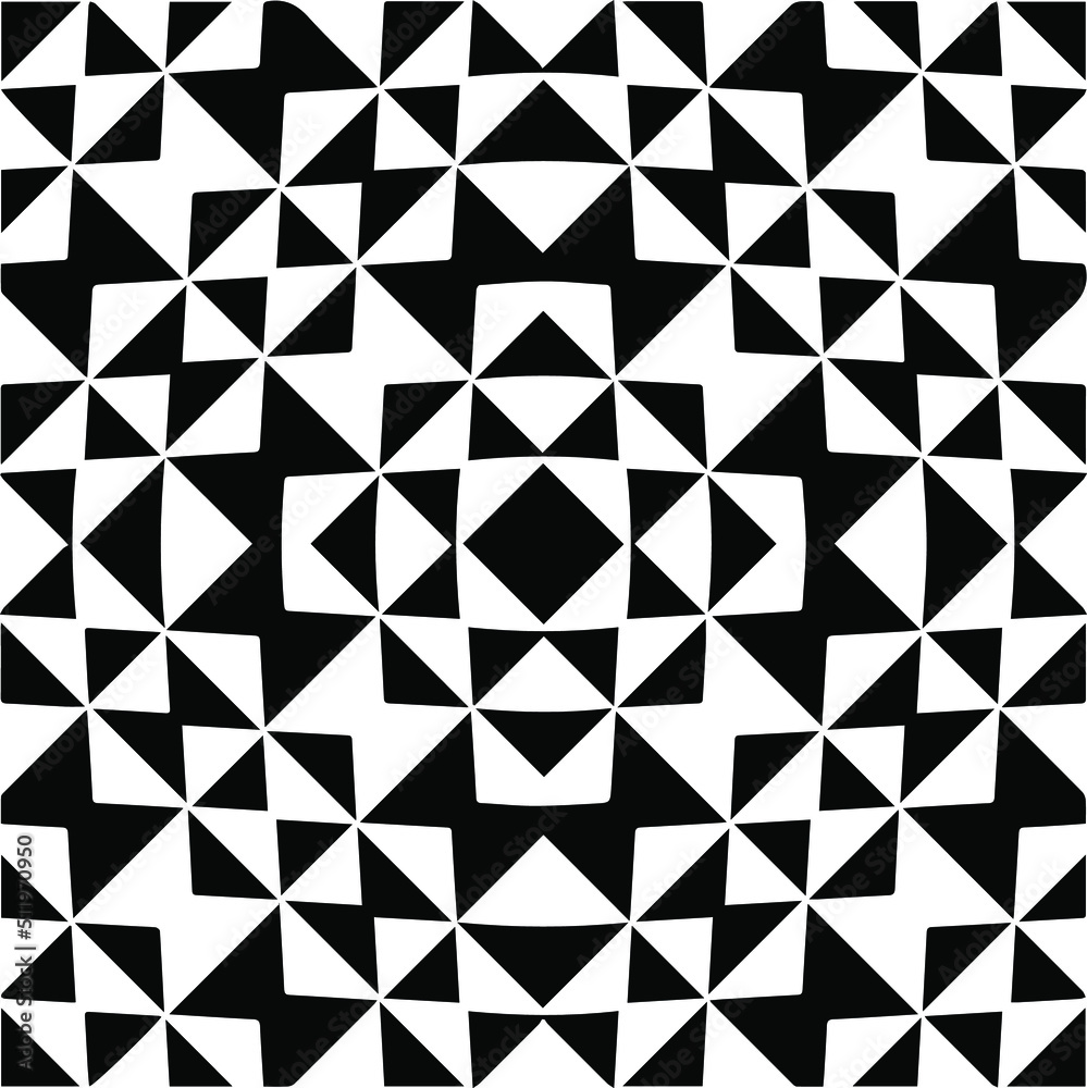 Abstract geometric seamless pattern. Black and white vector background. monochrome mandala. Abstract geometric seamless pattern. Black and white vector background. monochrome mandala.