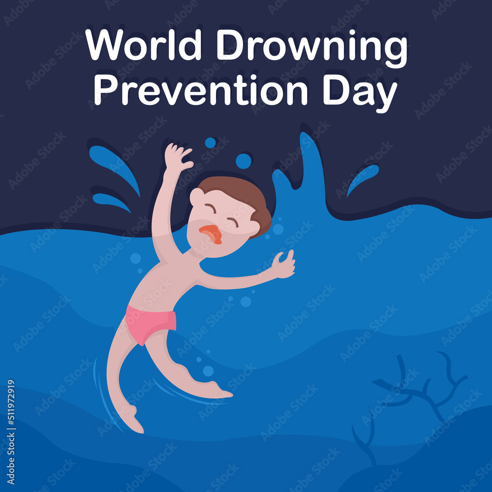 illustration vector graphic of a child drowns in the sea, perfect for
