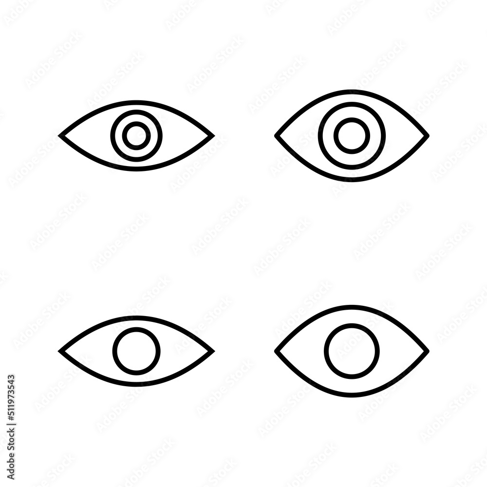 Eye icon vector. Eye sign and symbol. Look and Vision icon. Eye icon vector. Eye sign and symbol. Look and Vision icon.