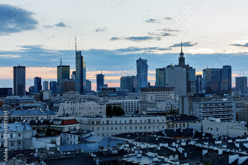 Poland capital Warsaw skyline - The old and modern buildings together