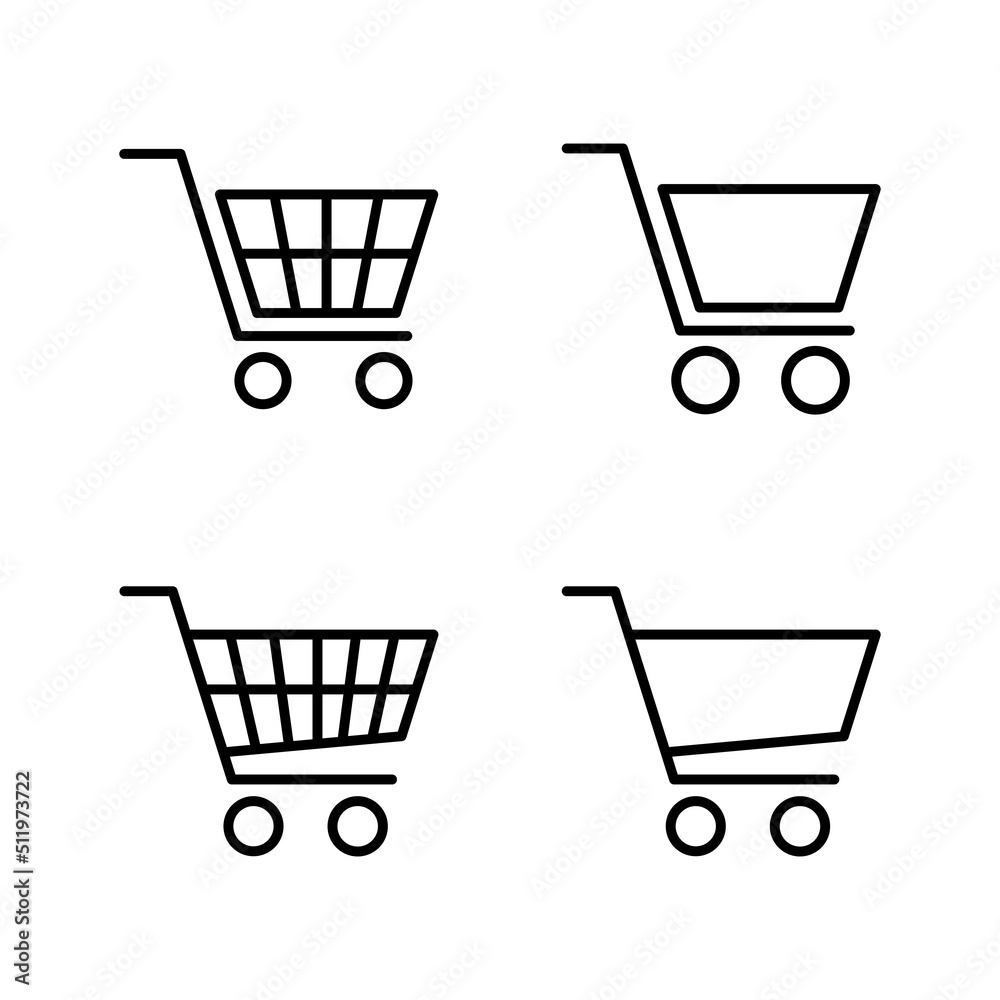 Shopping icon vector. Shopping cart sign and symbol. Trolley icon