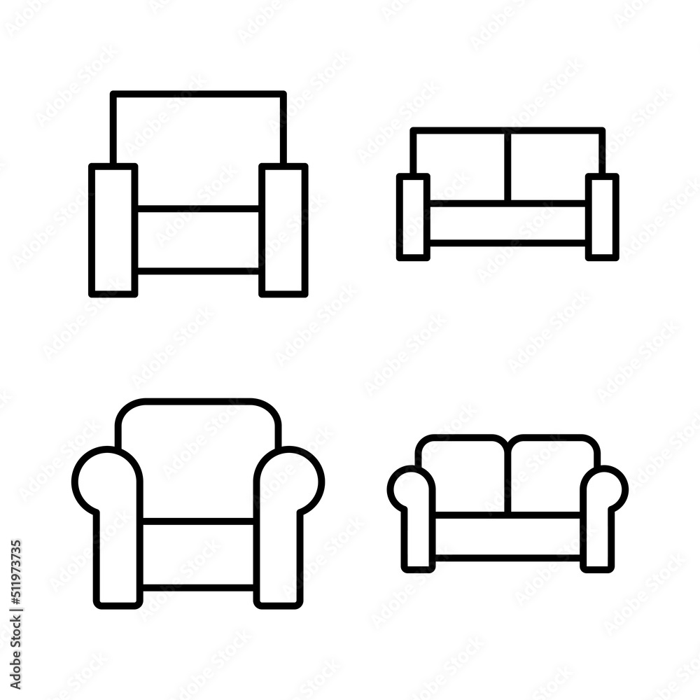 Sofa icon vector. sofa sign and symbol. furniture icon Sofa icon vector. sofa sign and symbol. furniture icon