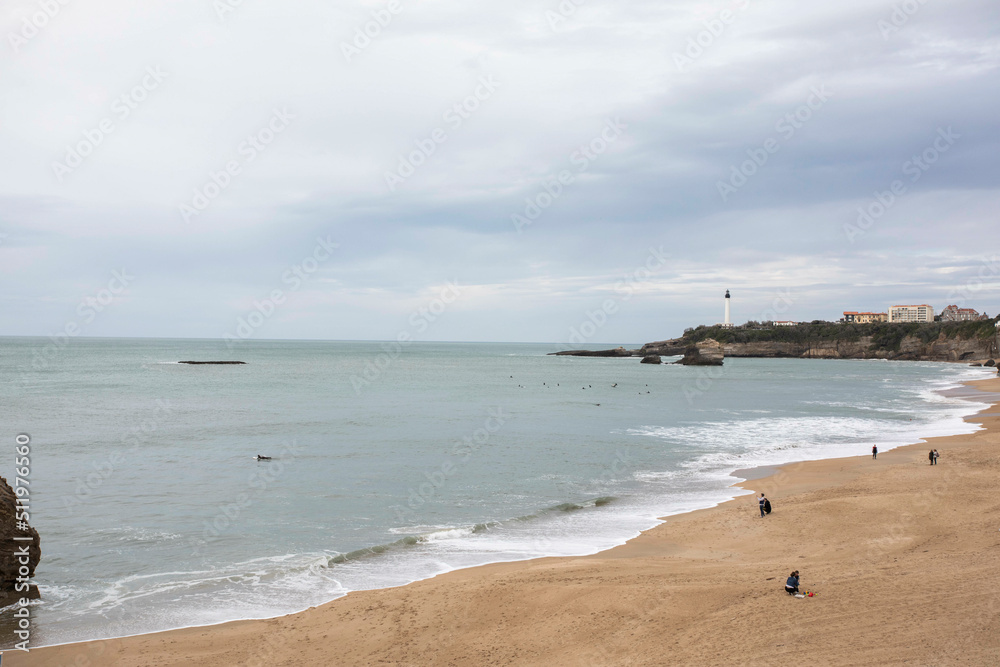 view of the lighthouse in Biarritz, France