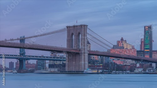 Brooklyn bridge day to night timelapse photo