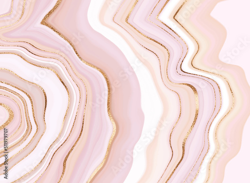 Marble mineral stone background design with geode texture and gold veins.