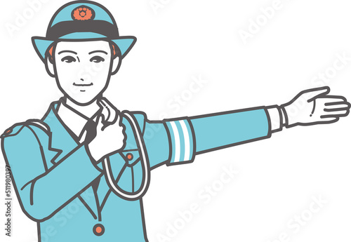 交通整理する女性警察官