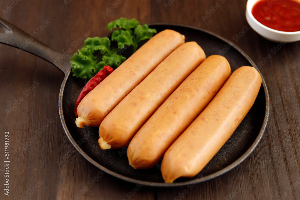 Multiple sausages on the table Multiple sausages on the table
