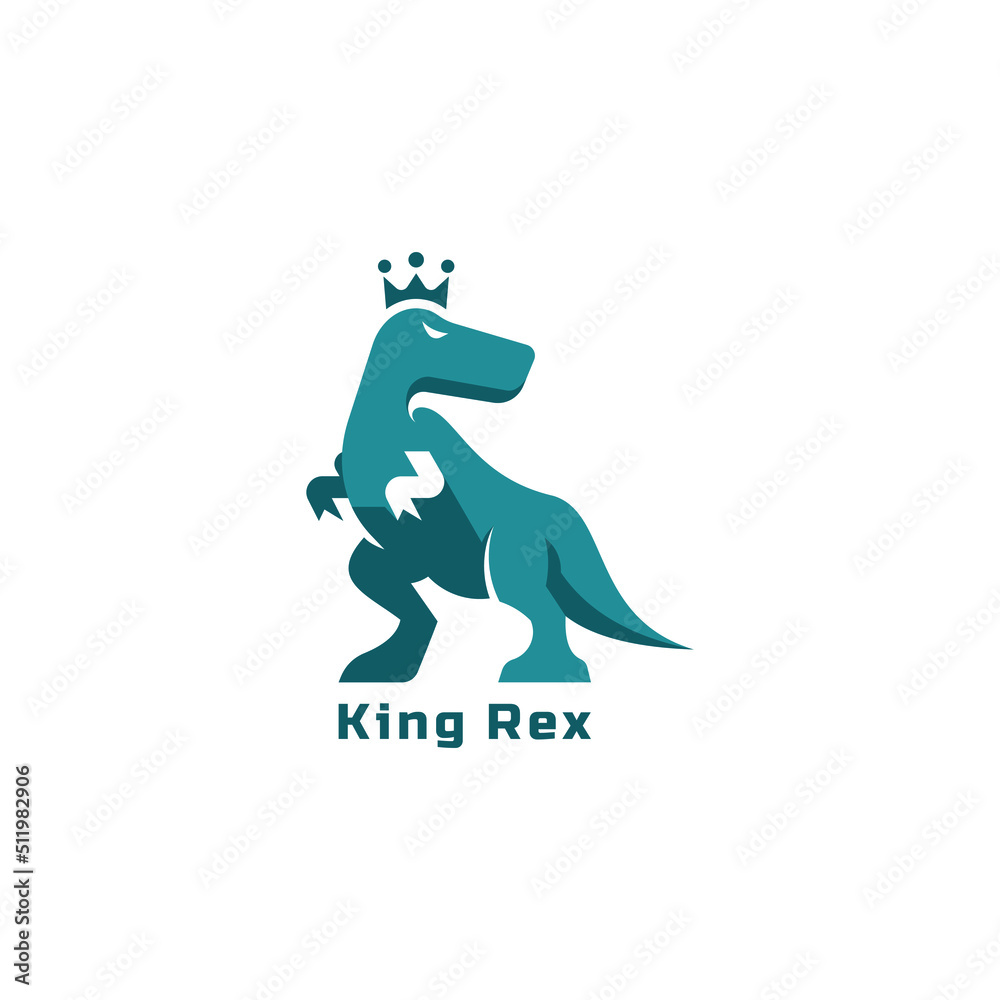 tirex and king logo, icon and vector