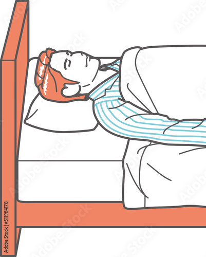 睡眠　男性　ベッド