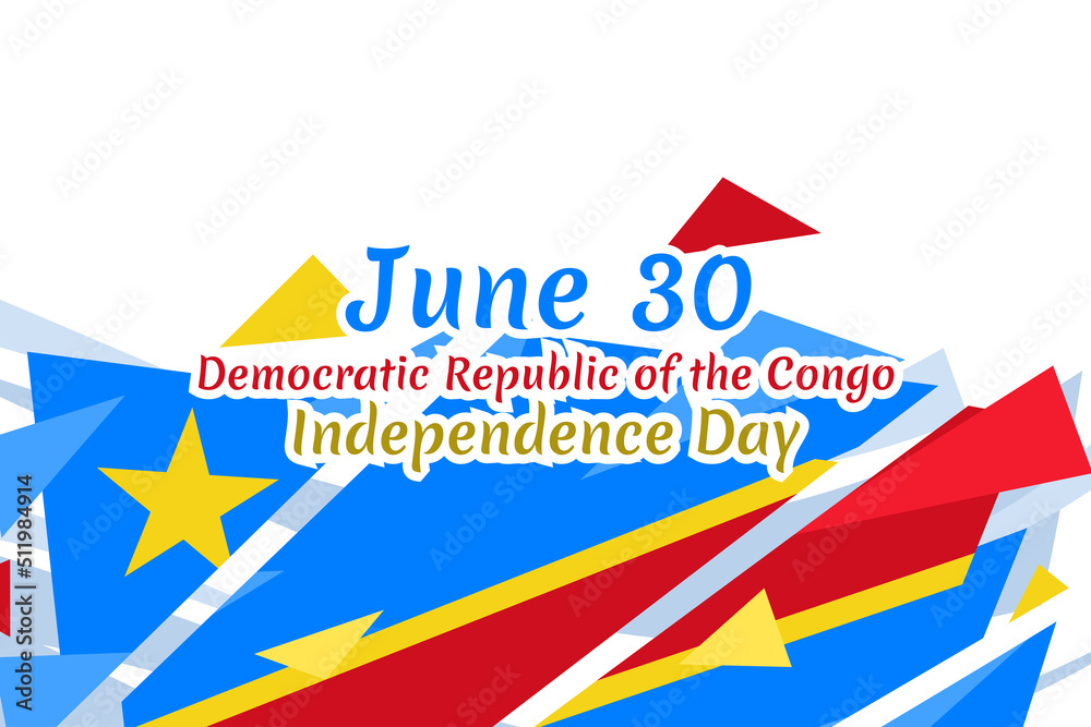 June 30, Independence Day of 
Democratic Republic of the Congo vector illustration. Suitable for greeting card, poster and banner.