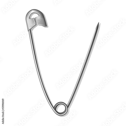 Safety pin Isolated on white background, vector illustration