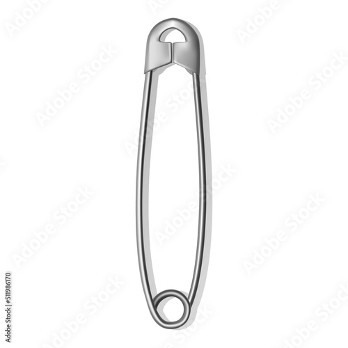Safety pin Isolated on white background, vector illustration