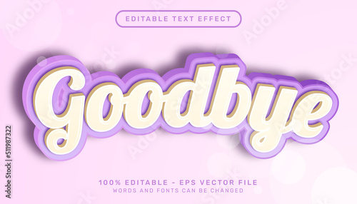 goodbye 3d editable text effect template