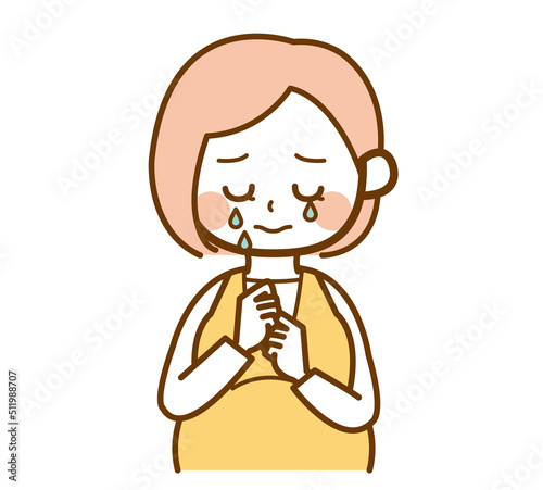 しくしく泣く妊婦さん