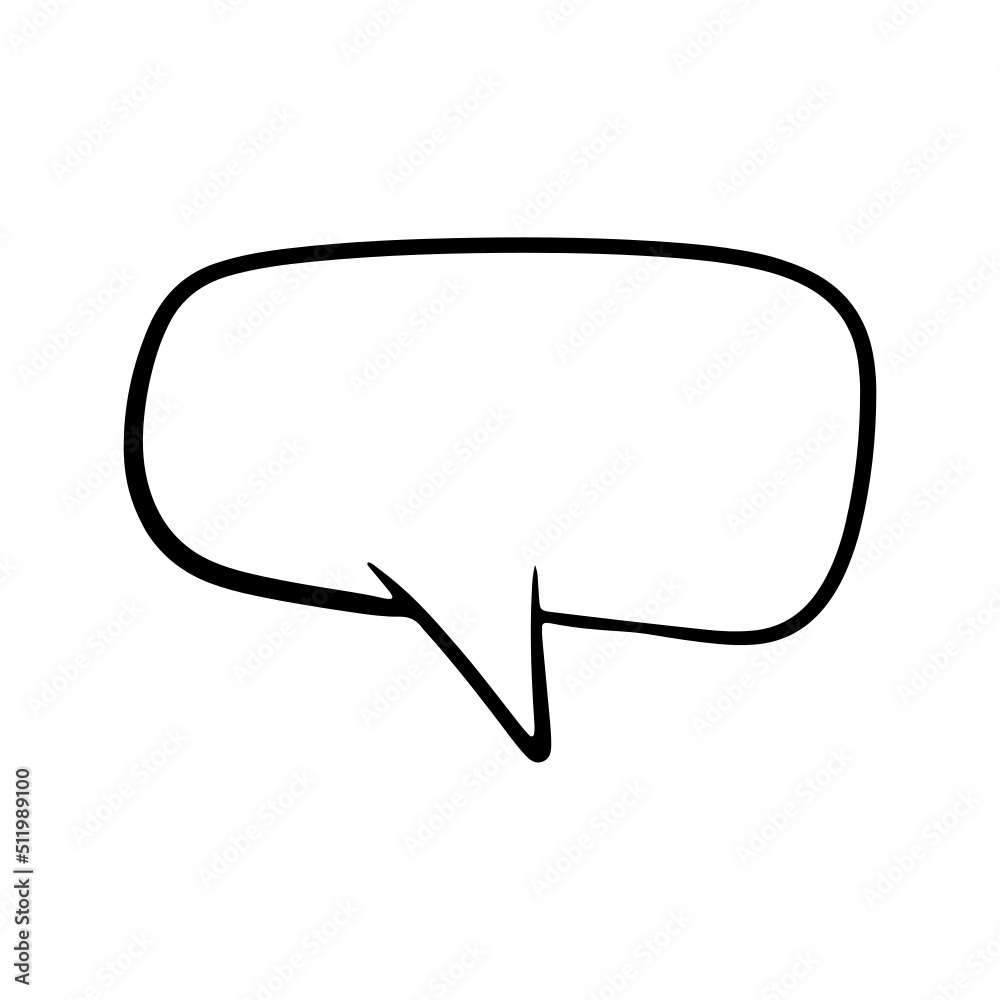 Naklejka premium Comic conversation Speech Bubble, Doodle speech balloon