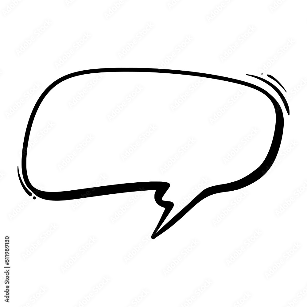 Naklejka premium Comic conversation Speech Bubble, Doodle speech balloon
