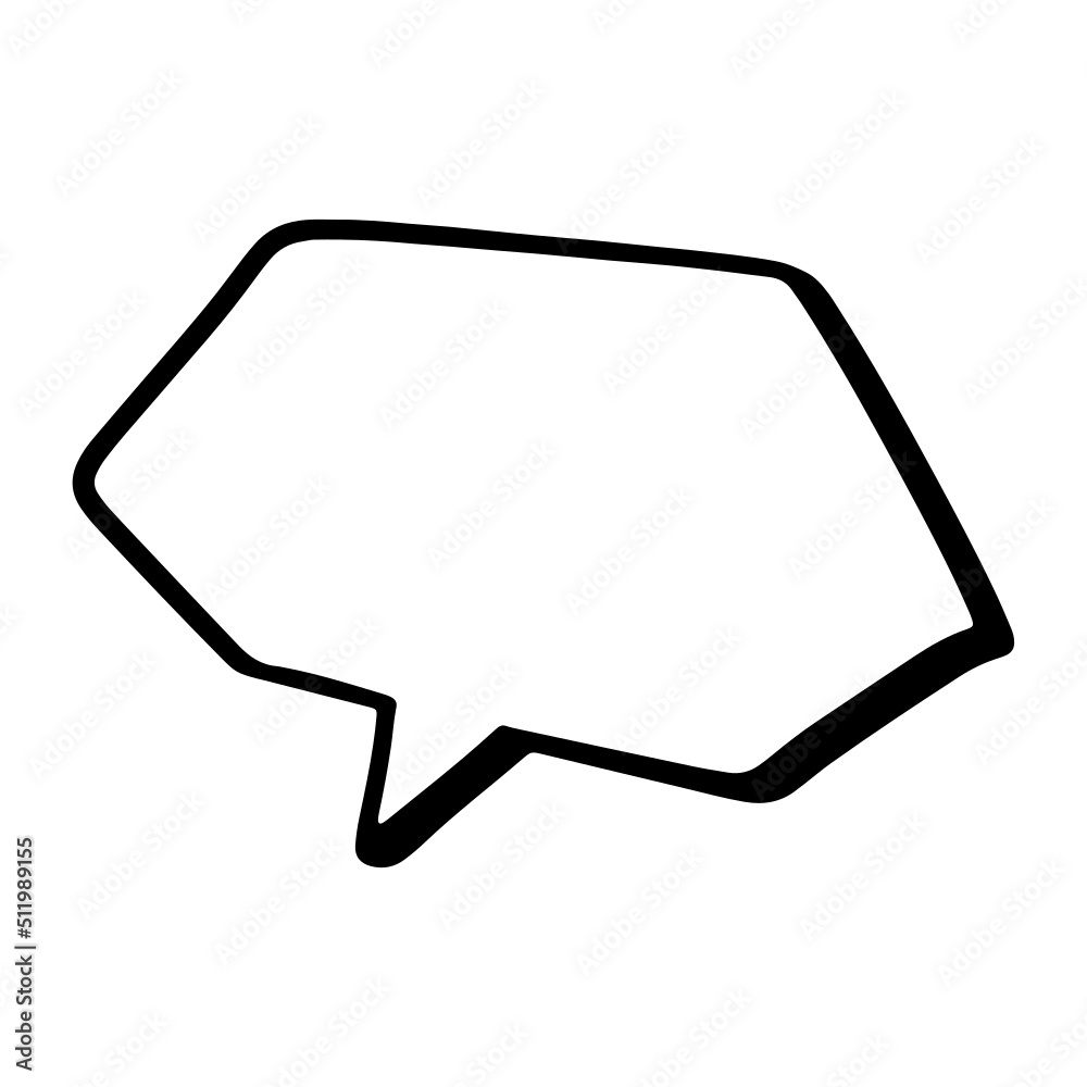 Naklejka premium Comic conversation Speech Bubble, Doodle speech balloon