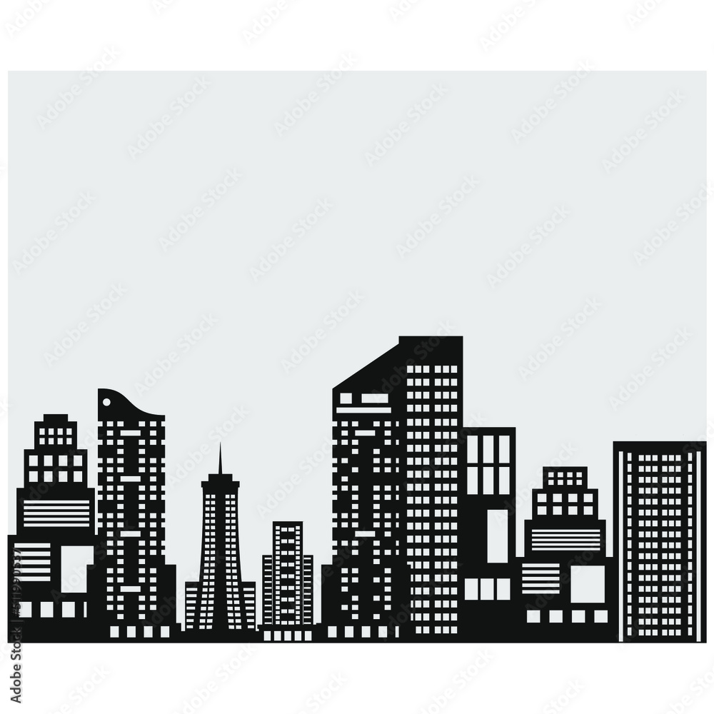 black city image on gray background