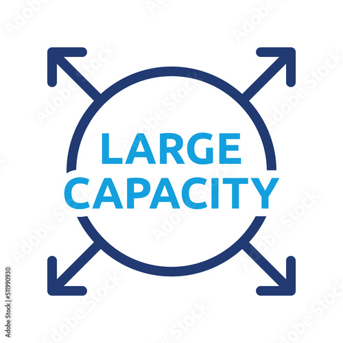 Large capacity outline icon vector illustration.