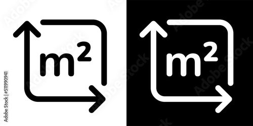 Square meter m2 icon vector illustration. photo