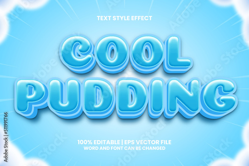 Cool Pudding 3D cartoon style editable text effect