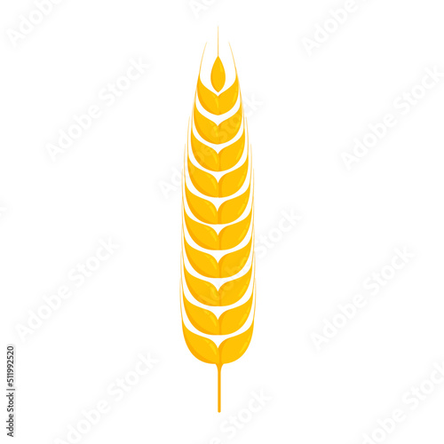 ear of wheat flat logo icon vector Illustration