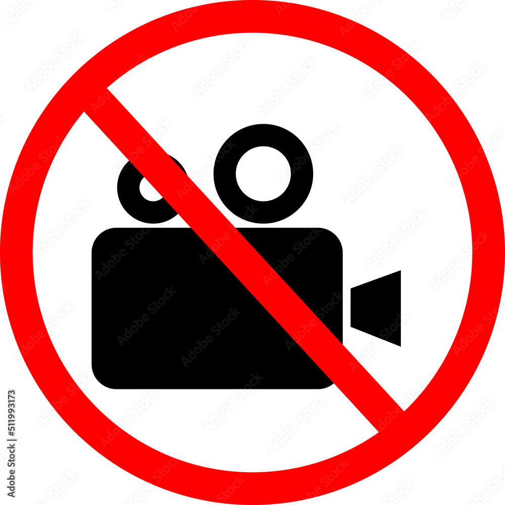 do not record video sign. using camera is not allowed image. video cam