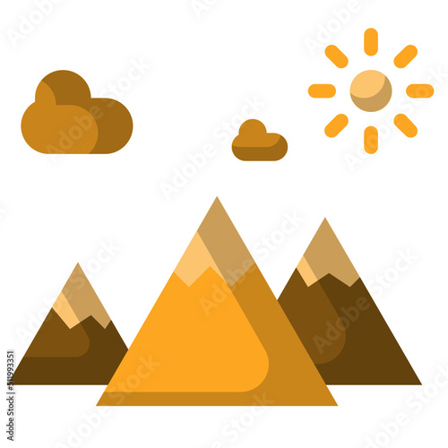 A high moutain flat icon