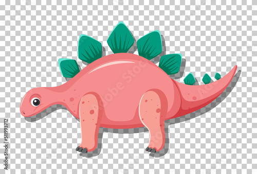 Cute stegosaurus dinosaur isolated