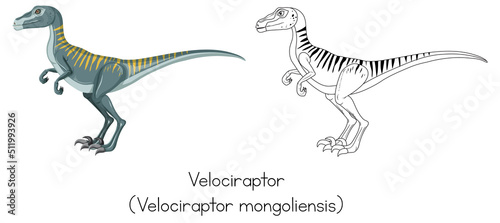 Dinosaur sketching of velociraptor