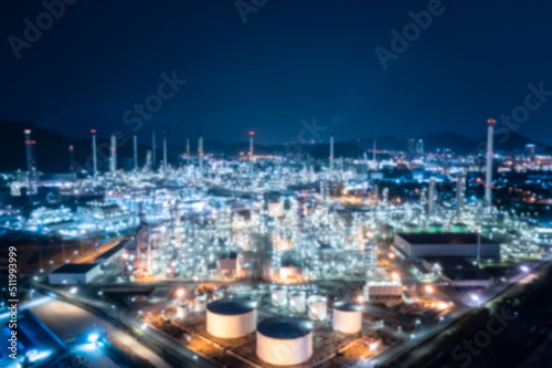 blurred image of oil refinery plant at twilight