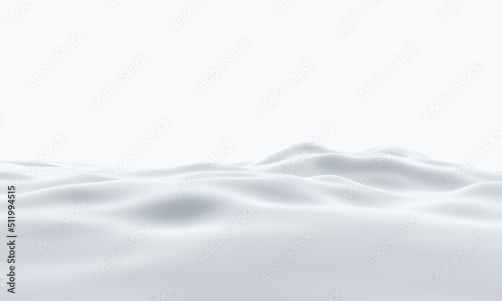 Obraz premium 3D render white snow mountain.