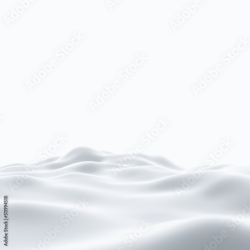 3D render white snow mountain.