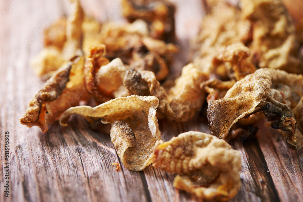 Fried fish skin, Korean food Fried fish skin, Korean food