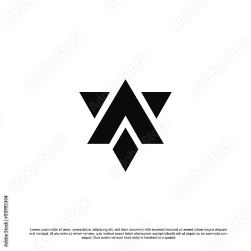 Creative letter VA or AV logo design