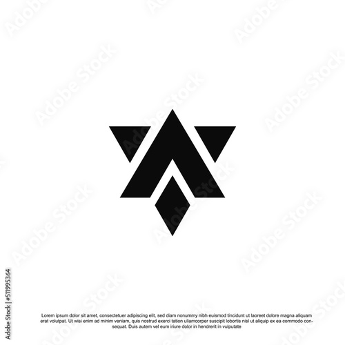 Creative letter VA or AV logo design