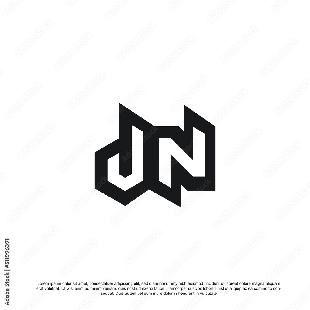 Simple minimal letter JN logo design Simple minimal letter JN logo design